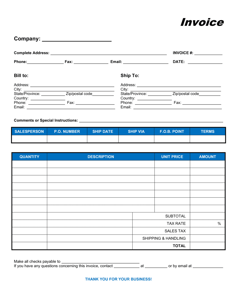 invoices for sale