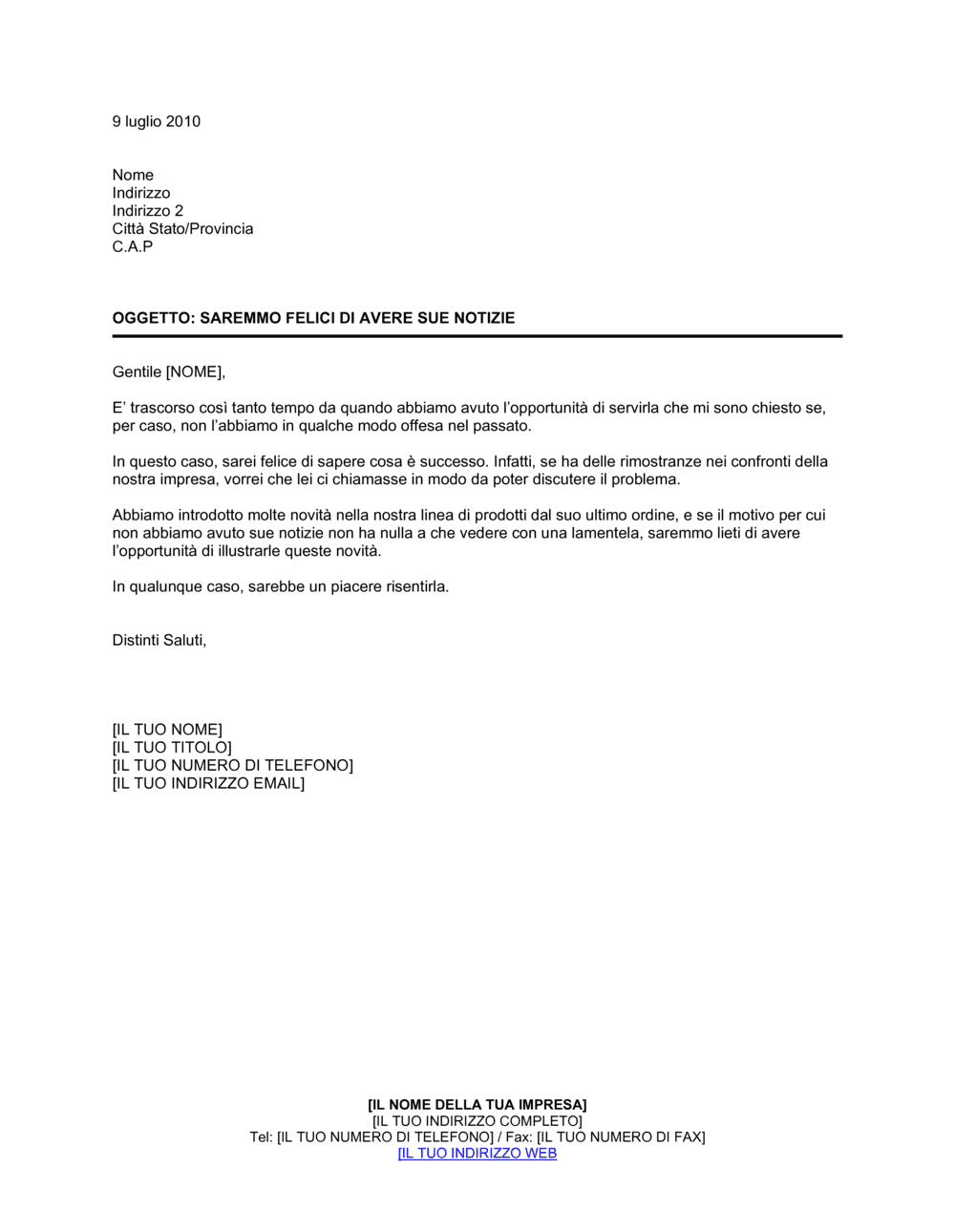 Business-in-a-Box's Saremmo felici di avere sue notizie