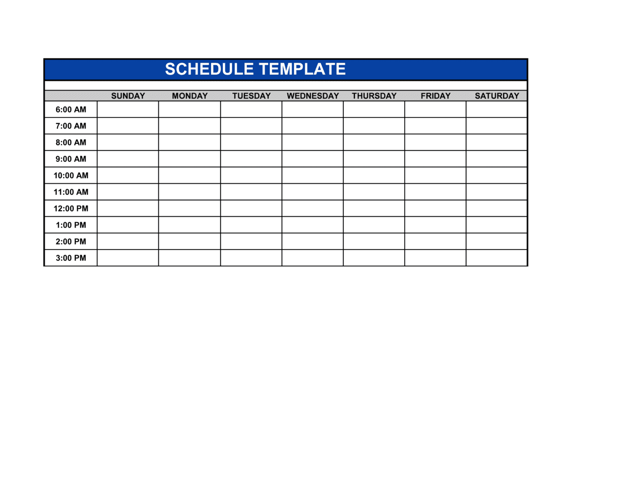 Business-in-a-Box's Schedule Template