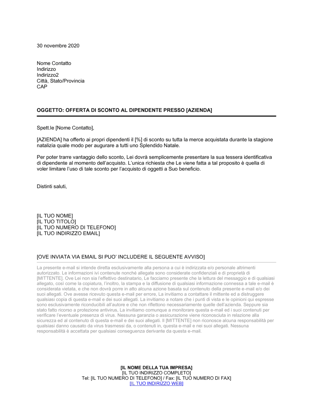 Business-in-a-Box's Sconto natalizio dipendente