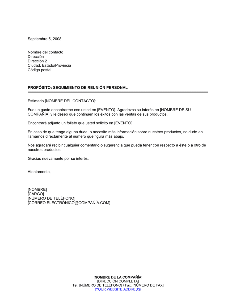 Business-in-a-Box's Seguimiento de reunión personal para distribución de producto