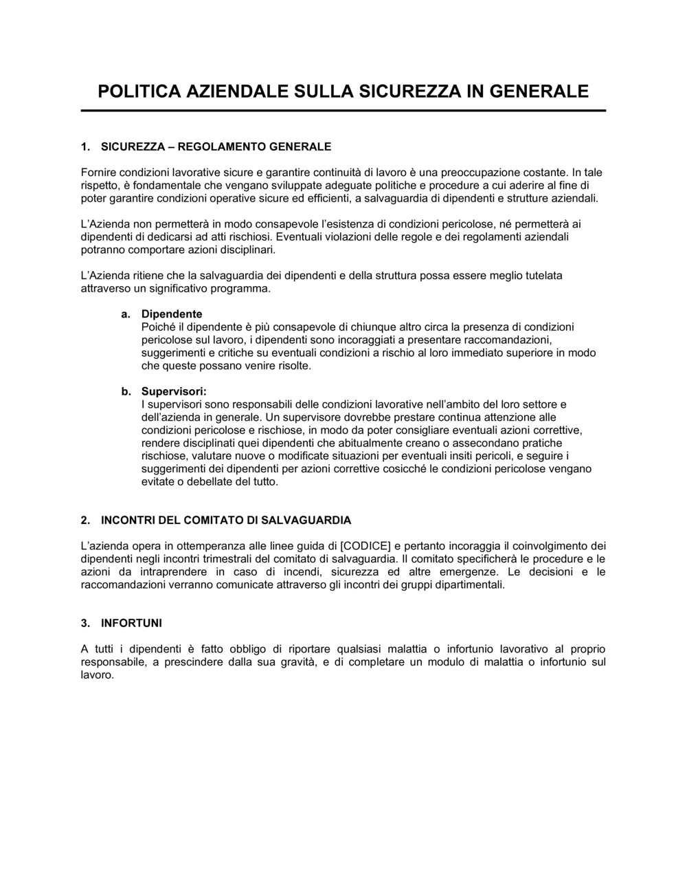 Business-in-a-Box's Sicurezza in generale