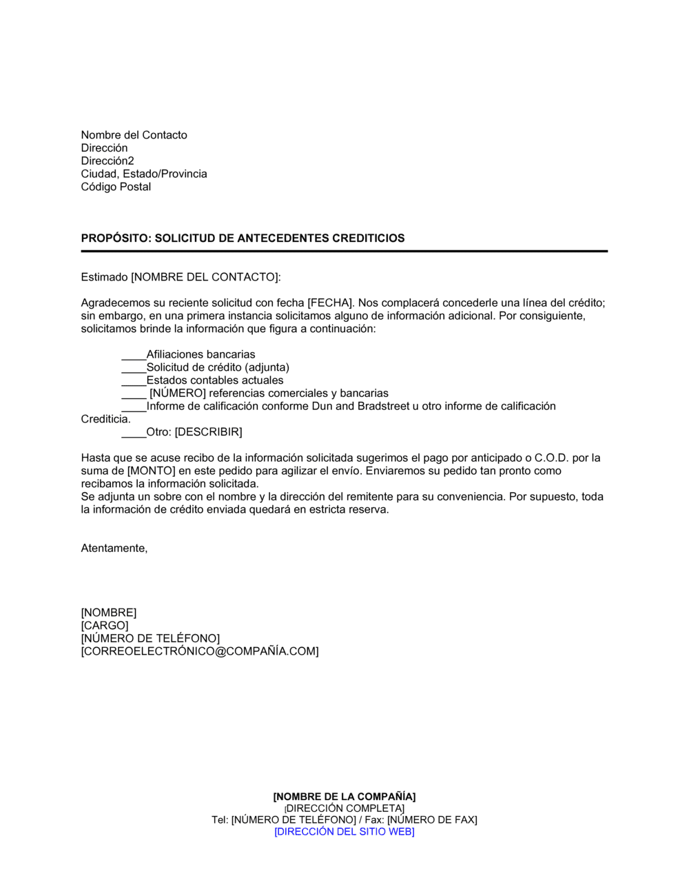 Business-in-a-Box's Solicitud de antecedentes crediticios