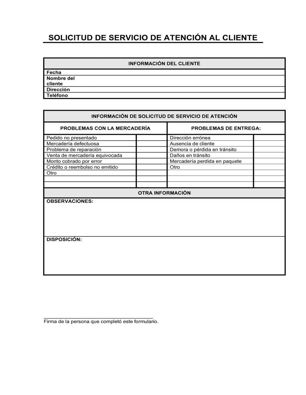 Business-in-a-Box's Solicitud de atención al cliente