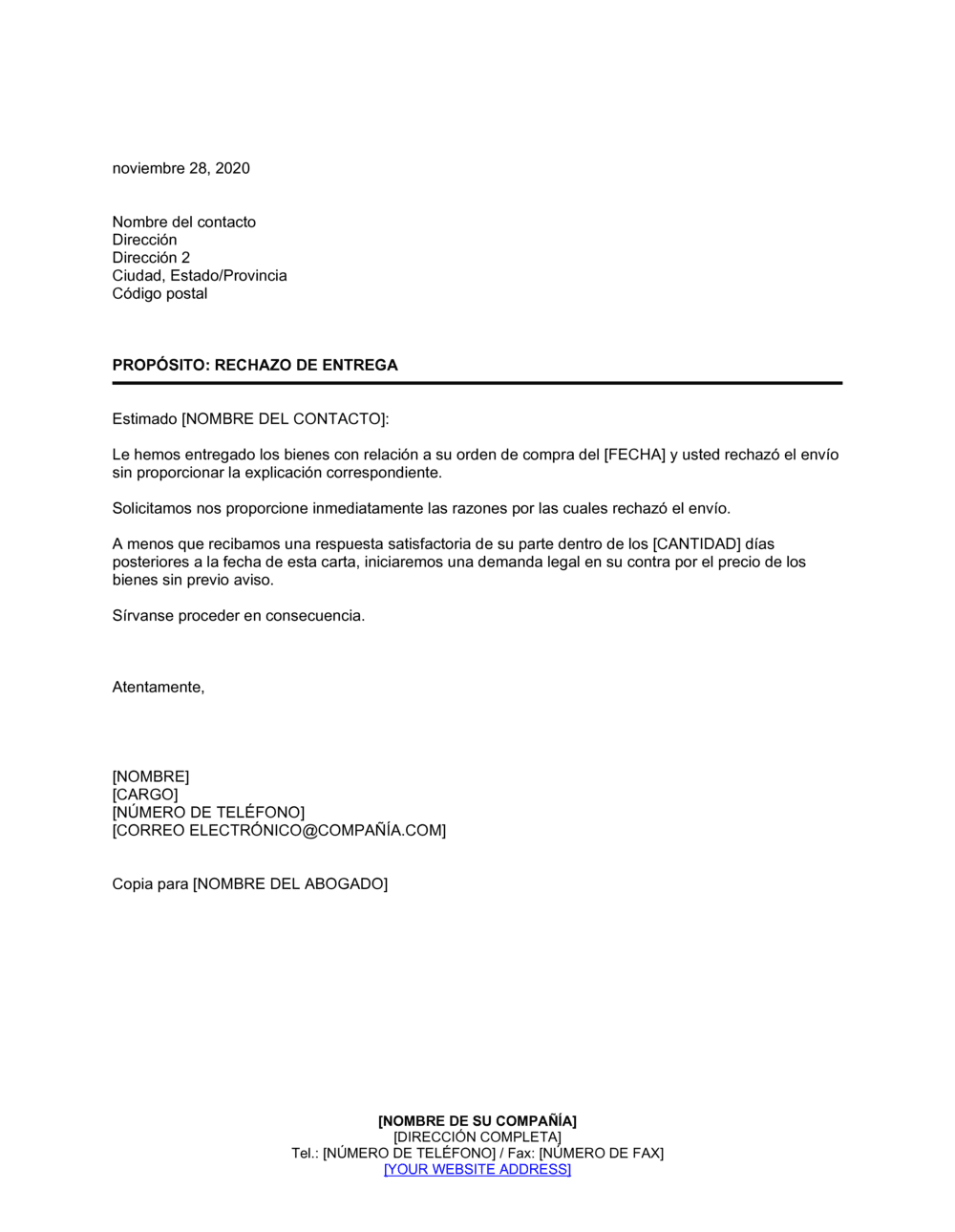 Business-in-a-Box's Solicitud de detalle por rechazo de mercadería