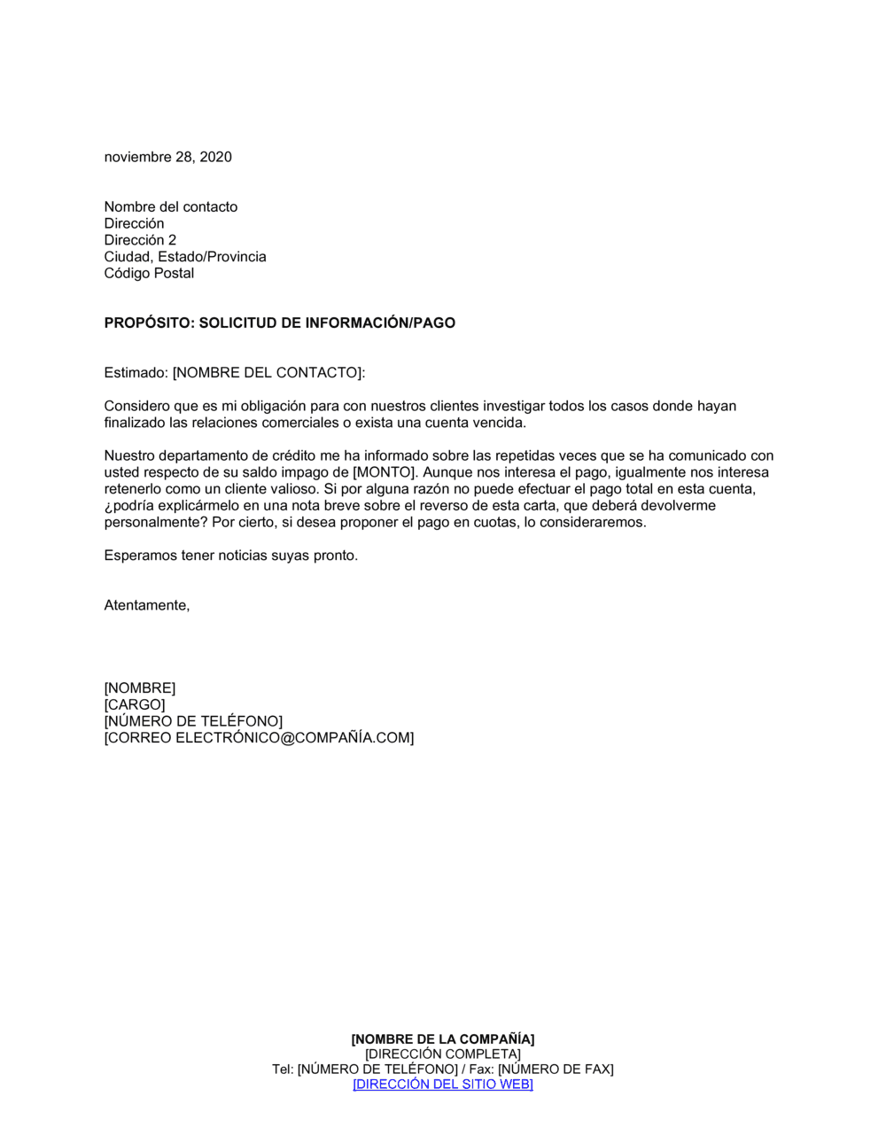 Business-in-a-Box's Solicitud de información