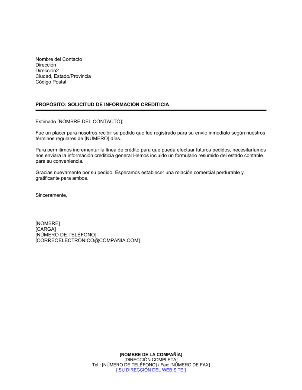 Business-in-a-Box's Solicitud de información crediticia