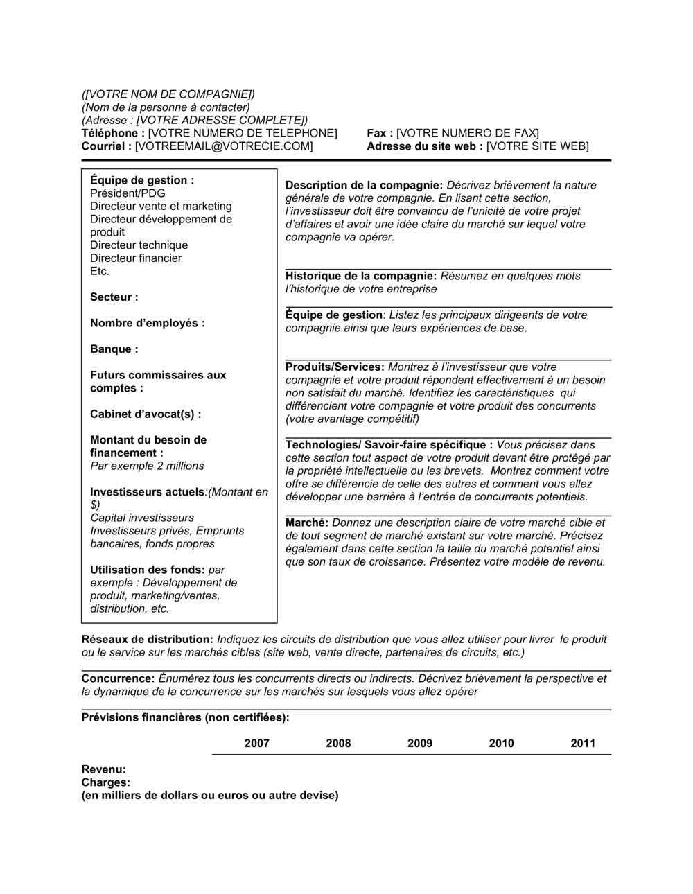 Business-in-a-Box's Sommaire exécutif (Résumé de Plan d'affaires)