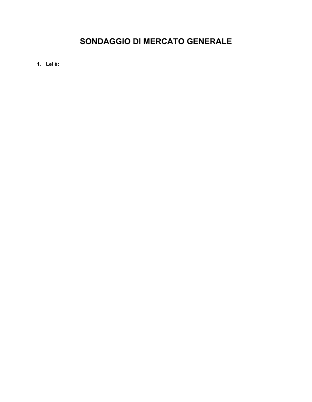 Business-in-a-Box's Sondaggio di mercato generale