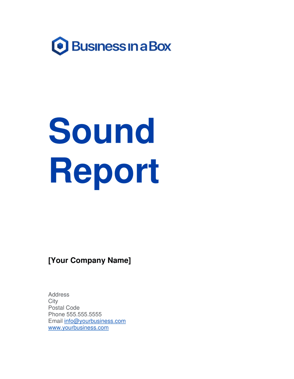 Business-in-a-Box's Sound Report Template