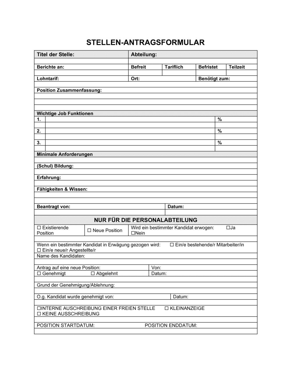 Business-in-a-Box's Stellen Antragsformular