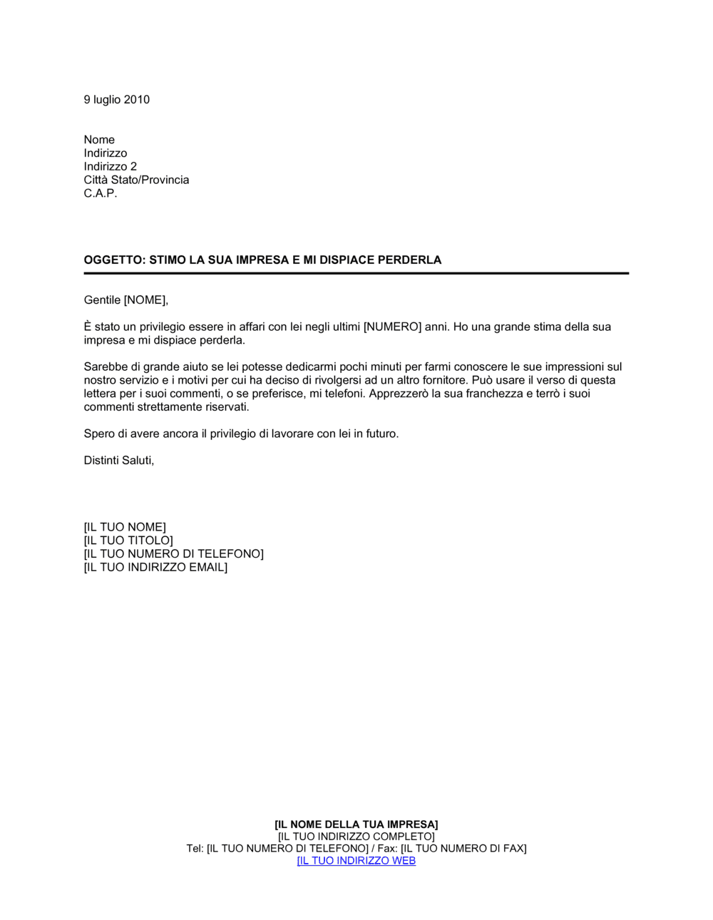 Business-in-a-Box's Stimo la sua impresa e mi dispiace perderla