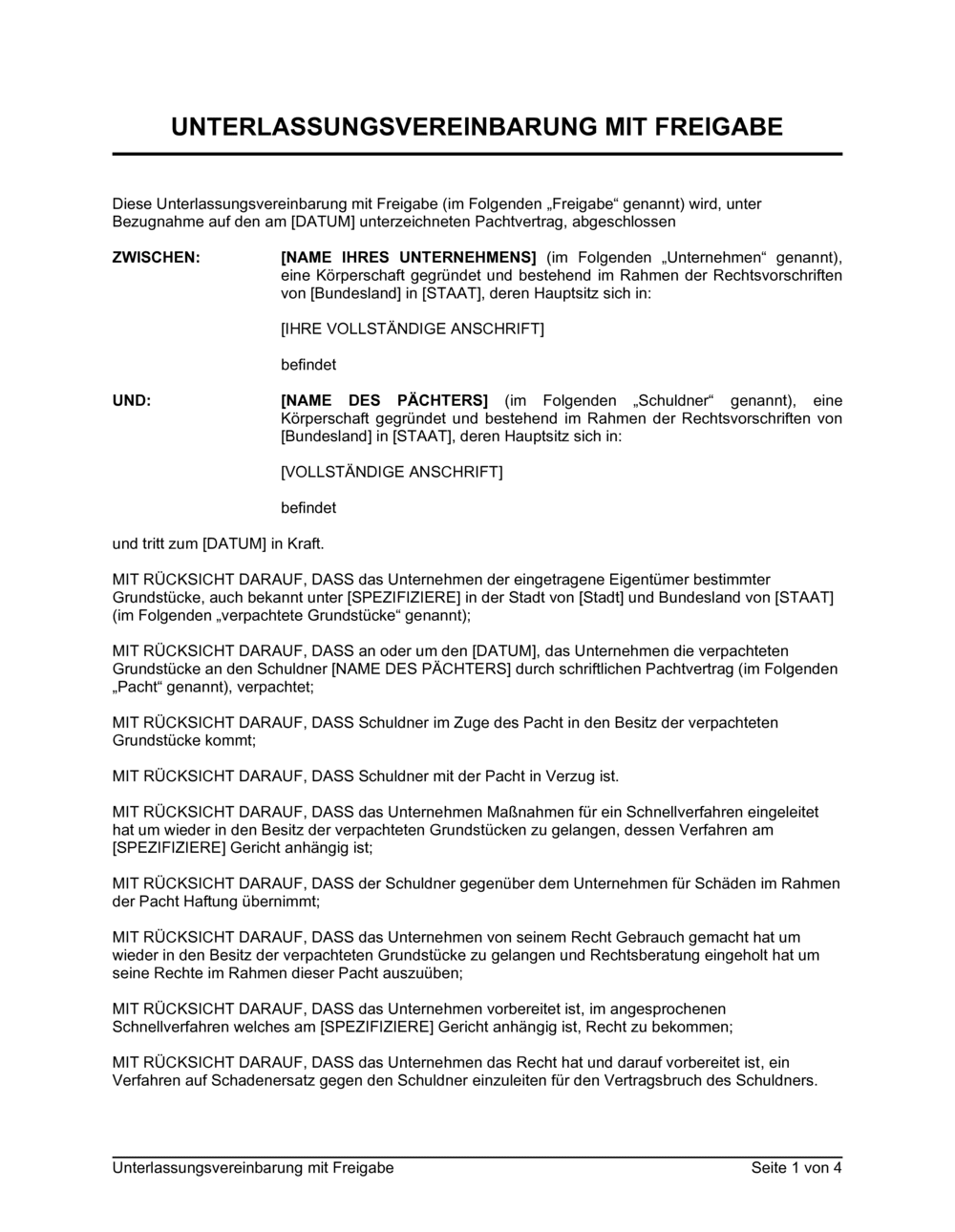 Business-in-a-Box's Stundungsvertrag mit Entlastungsregelung