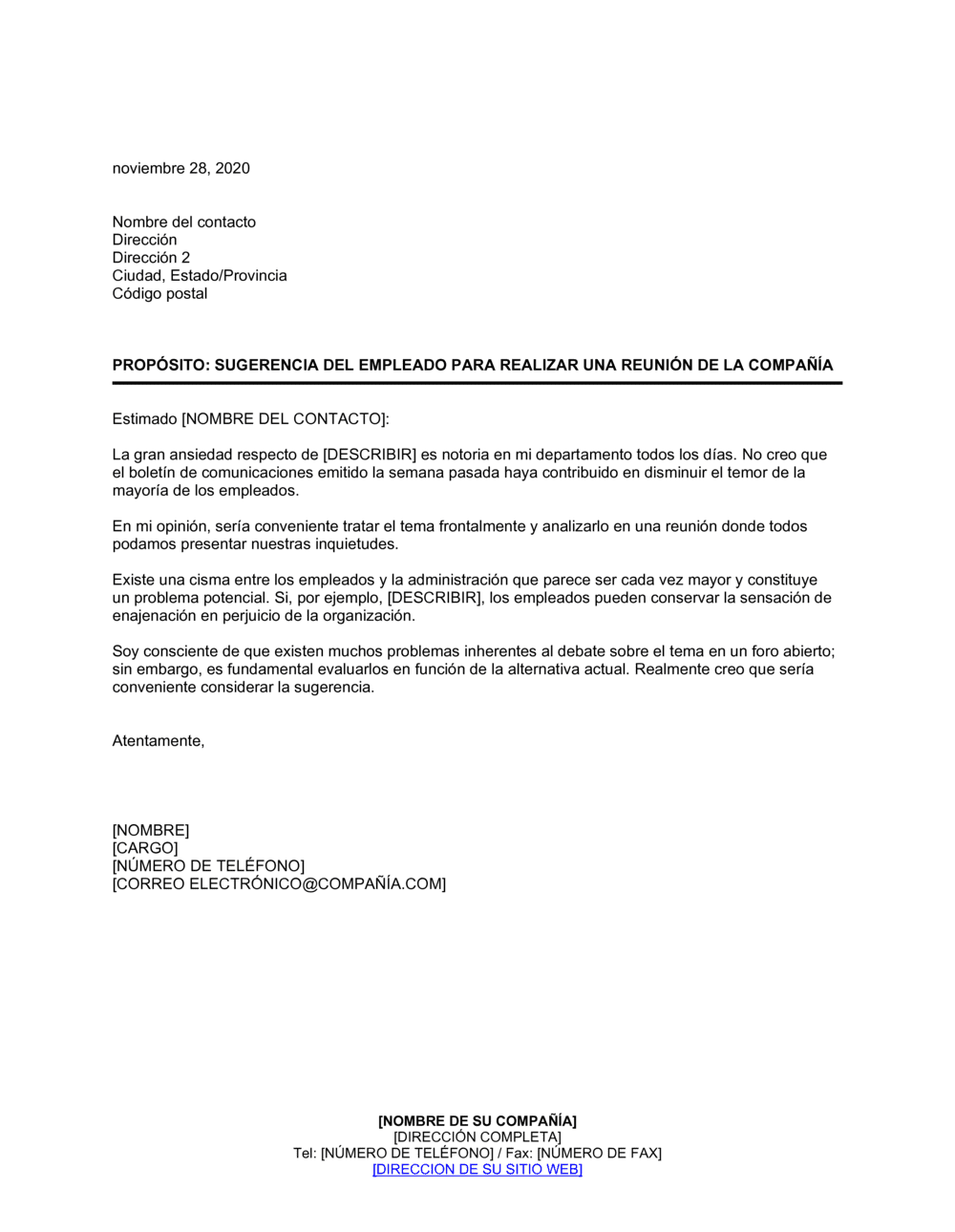 Business-in-a-Box's Sugerencia del empleado para realizar una reunión de la compañía