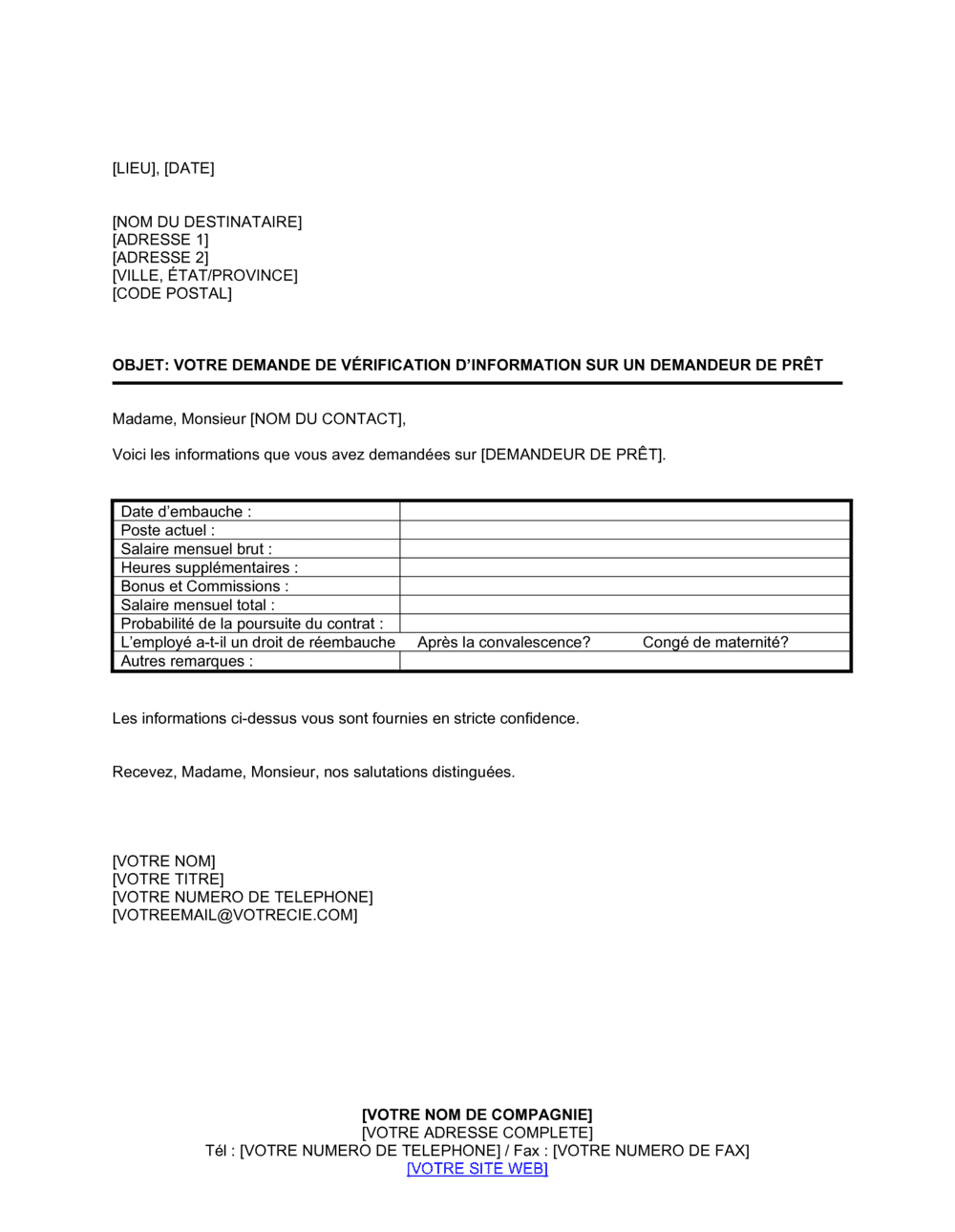 Business-in-a-Box's Suite à une demande de vérification des informations