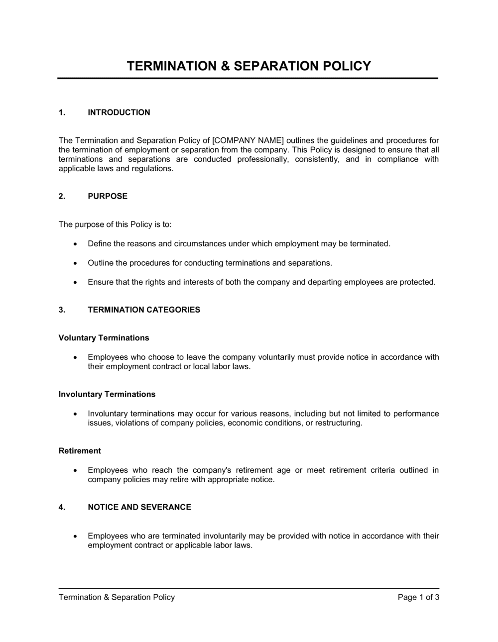 Business-in-a-Box's Termination and Separation Policy Template