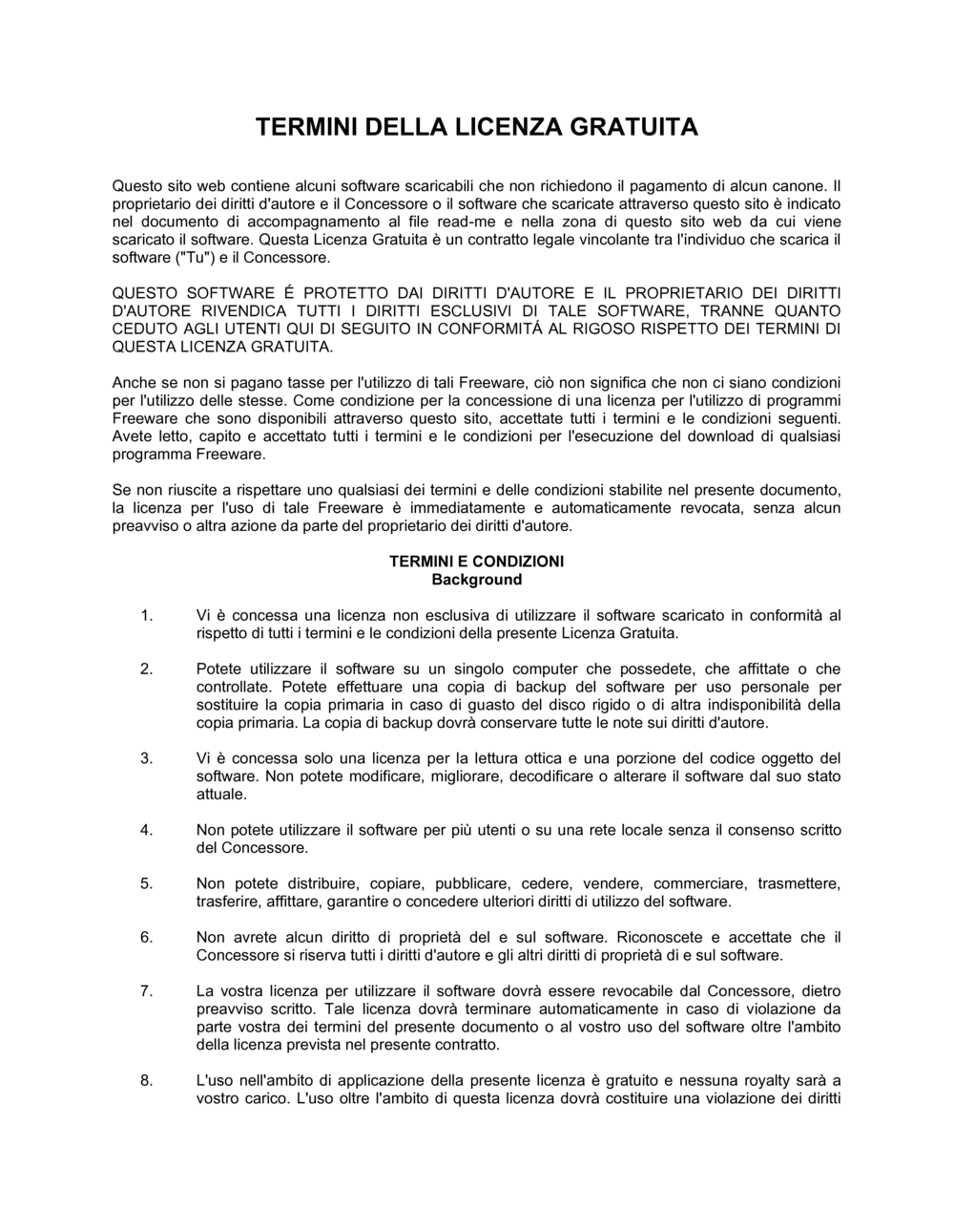 Business-in-a-Box's Termini della licenza gratuita