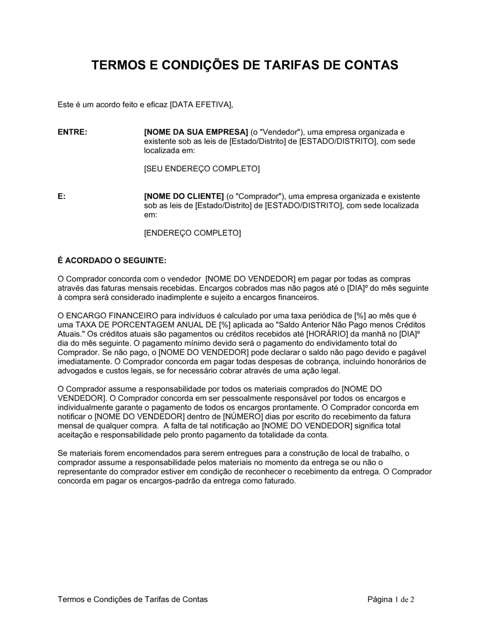 Business-in-a-Box's Termos e Condições da Conta Corrente