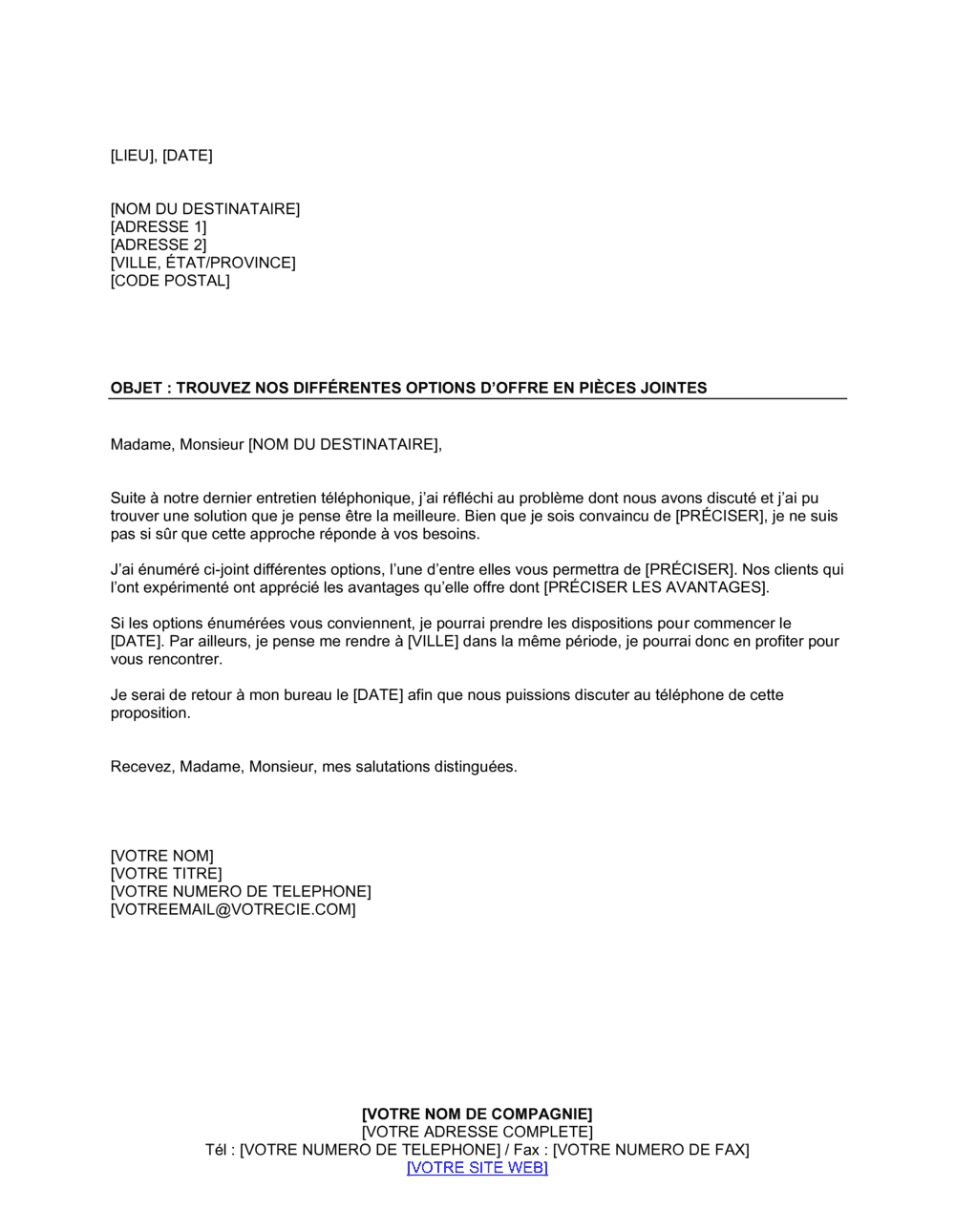 Business-in-a-Box's Transmission de nos différentes options d'offre