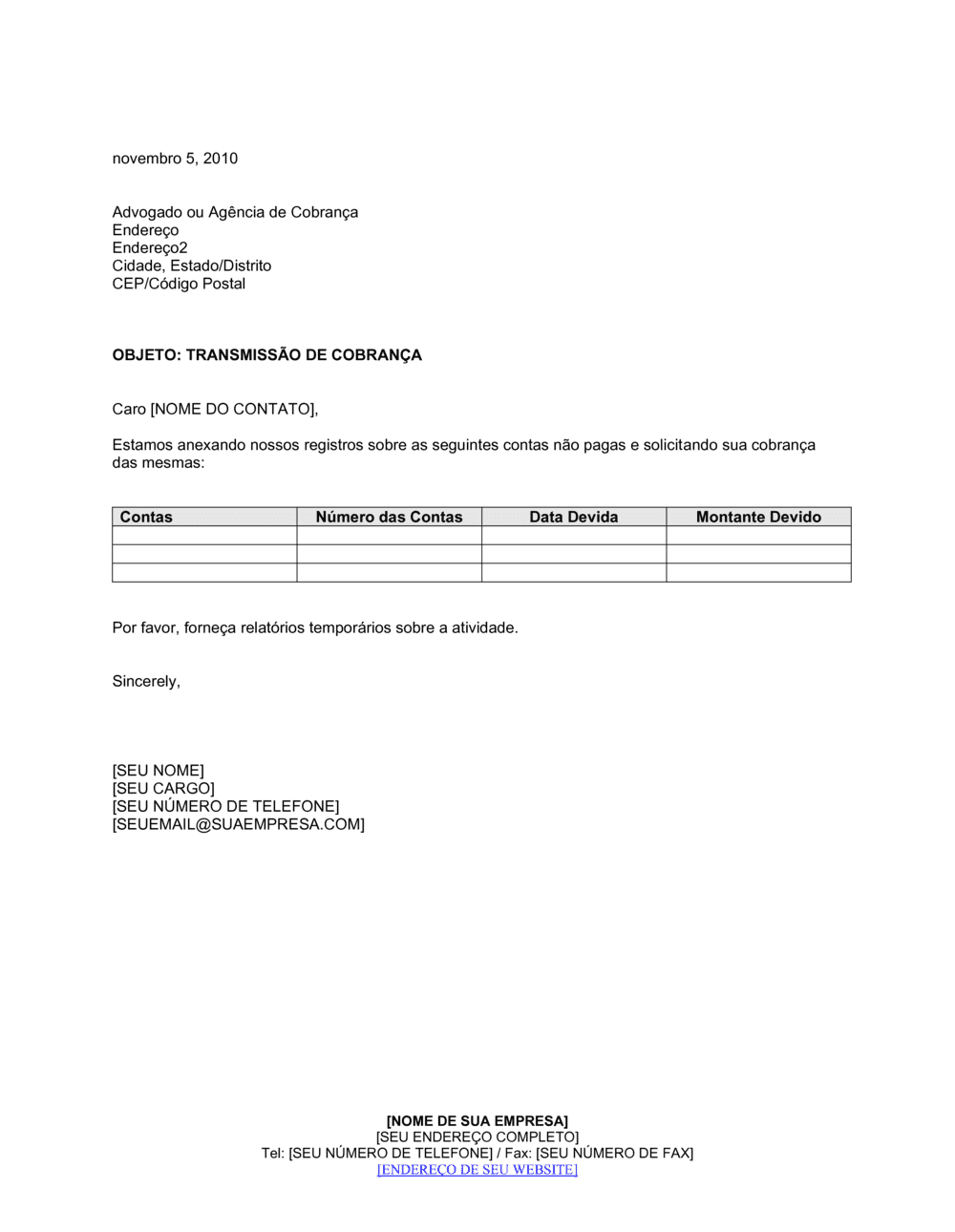 Business-in-a-Box's Transmissão para Coleta