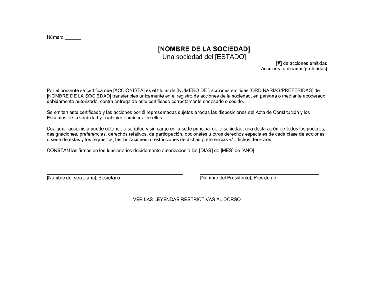 Business-in-a-Box's Título de acciones y capital social