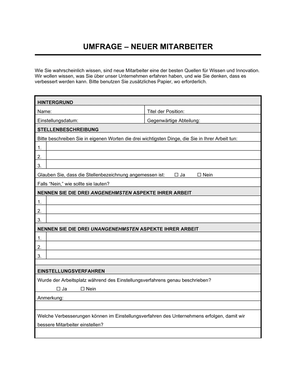 Business-in-a-Box's Umfrage Neue Mitarbeiter