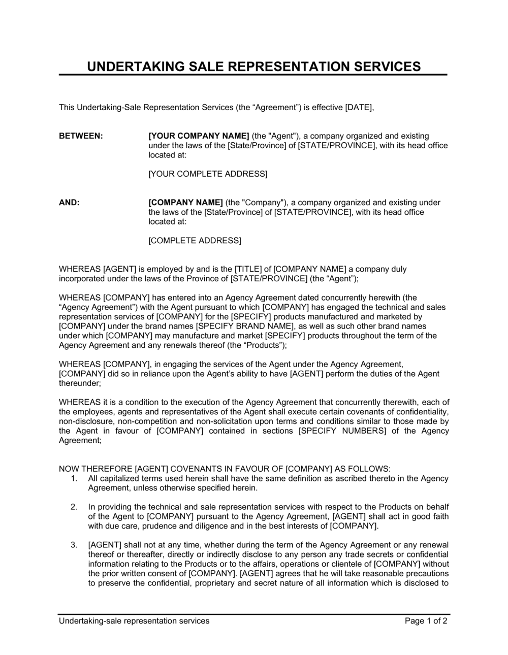 legal-undertaking-template