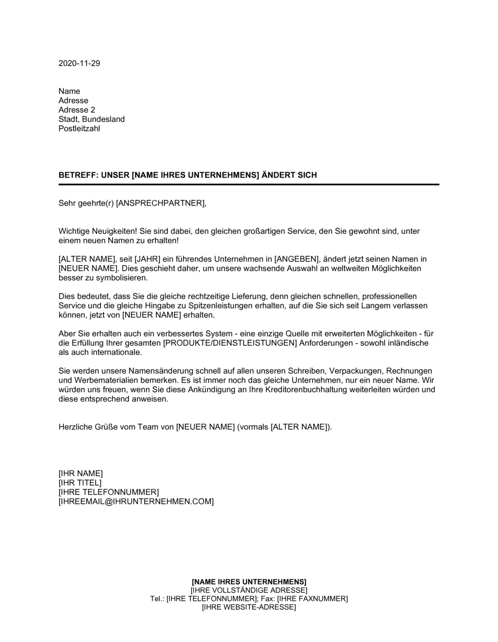 Business-in-a-Box's Unser Unternehmen ändert seinen Namen