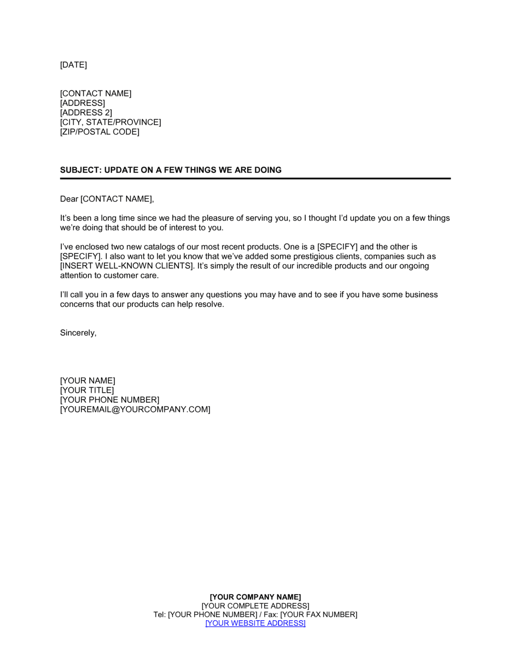 Business-in-a-Box's Update on a Few Things We're Doing Template