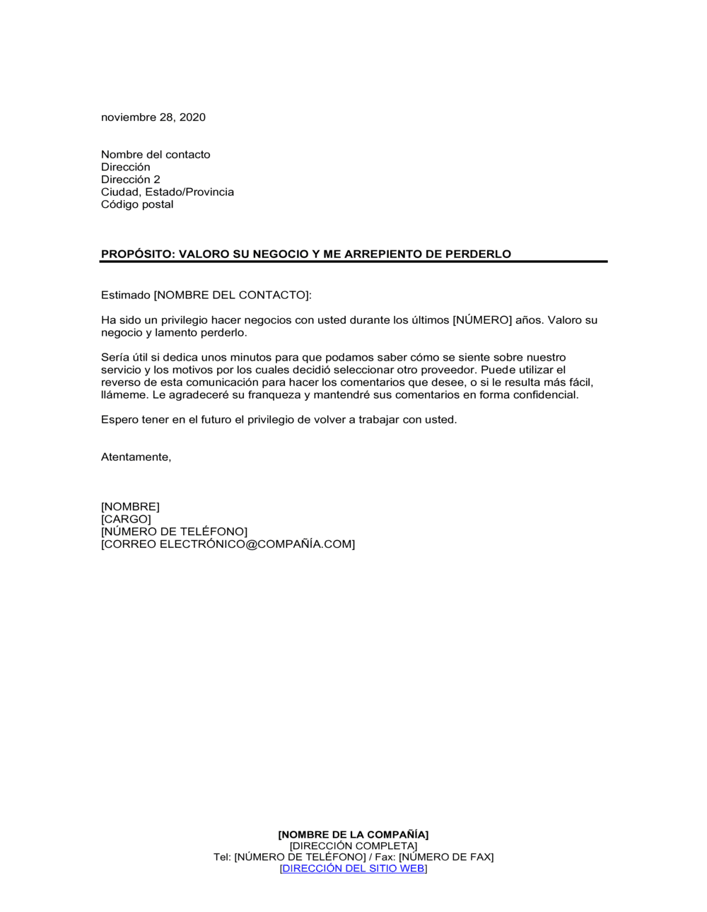 Business-in-a-Box's Valoro que efectúe transacciones con nosotros y lamento perderlo como cliente