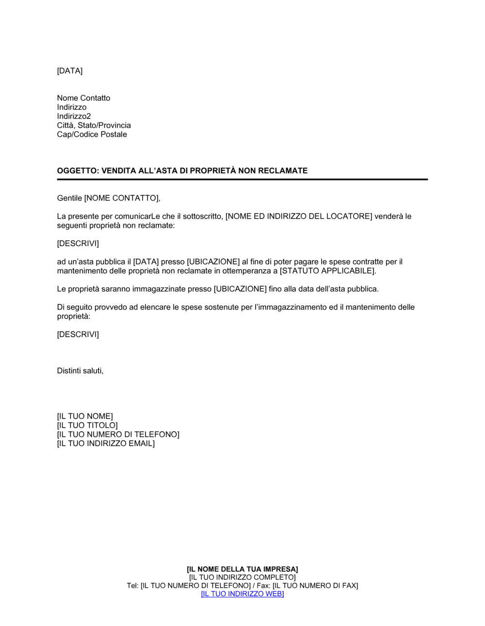 Business-in-a-Box's Vendita all asta