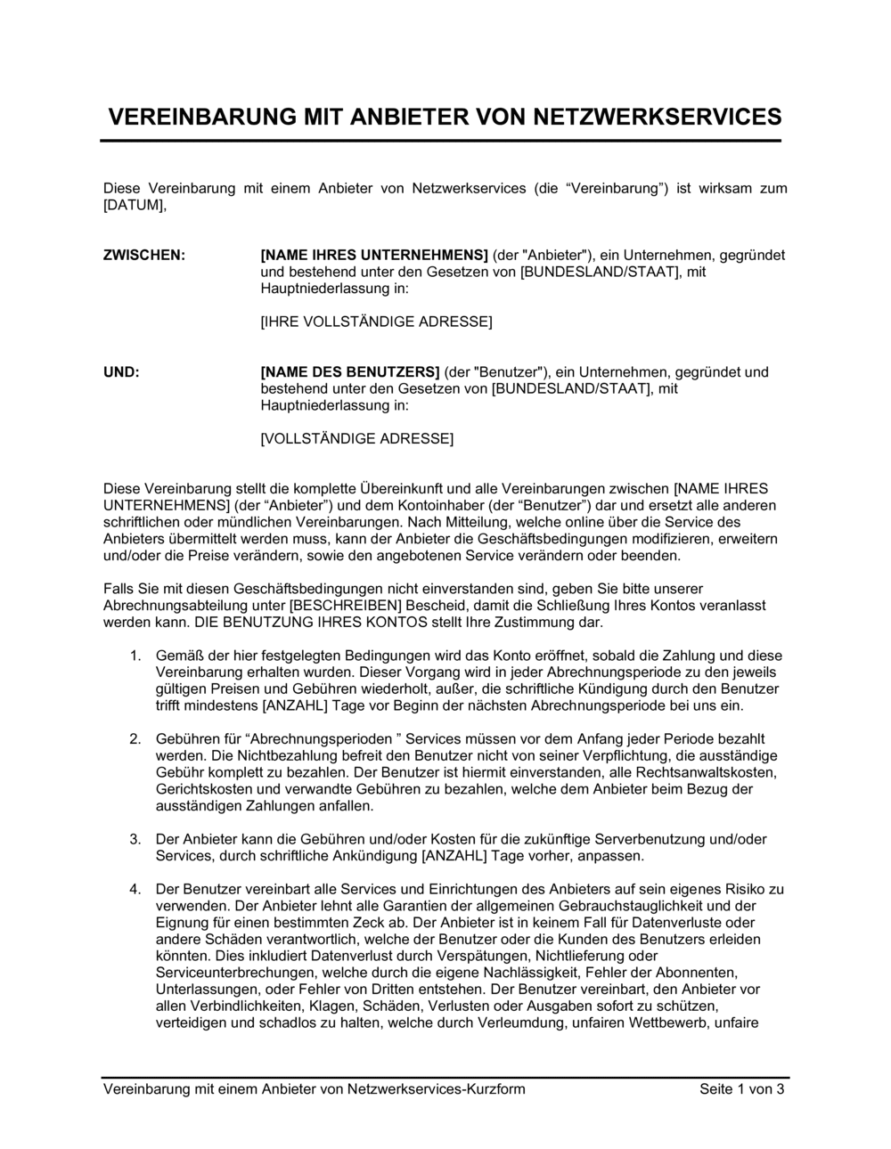 Business-in-a-Box's Vereinbarung mit einem Anbieter von Netzwerkservices Kurzform