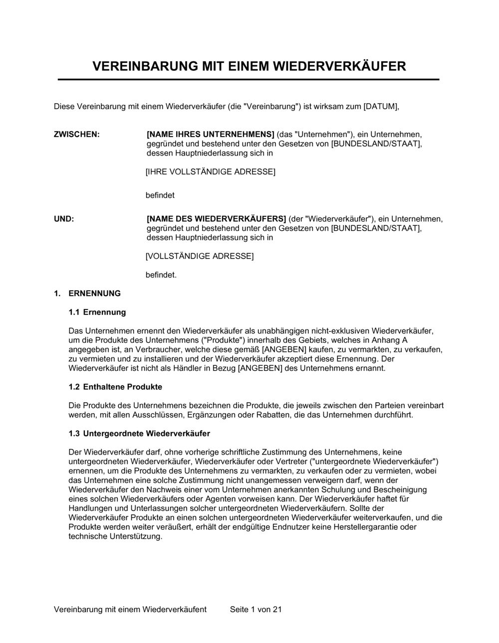 Business-in-a-Box's Vereinbarung mit einem Wiederverkäufe