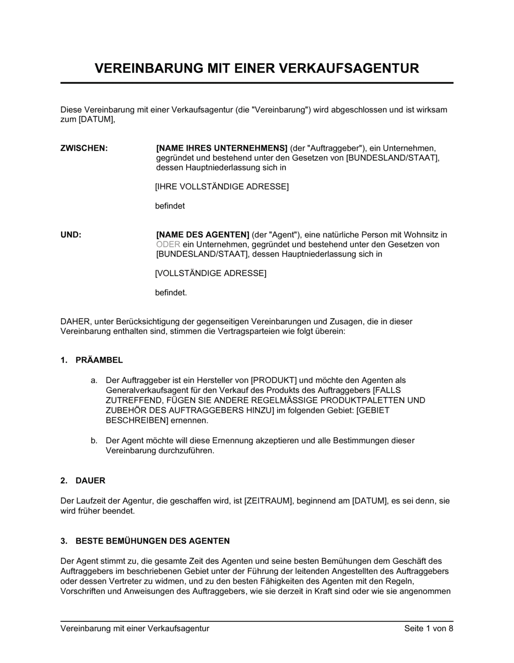 Business-in-a-Box's Vereinbarung mit einer Verkaufsagentur