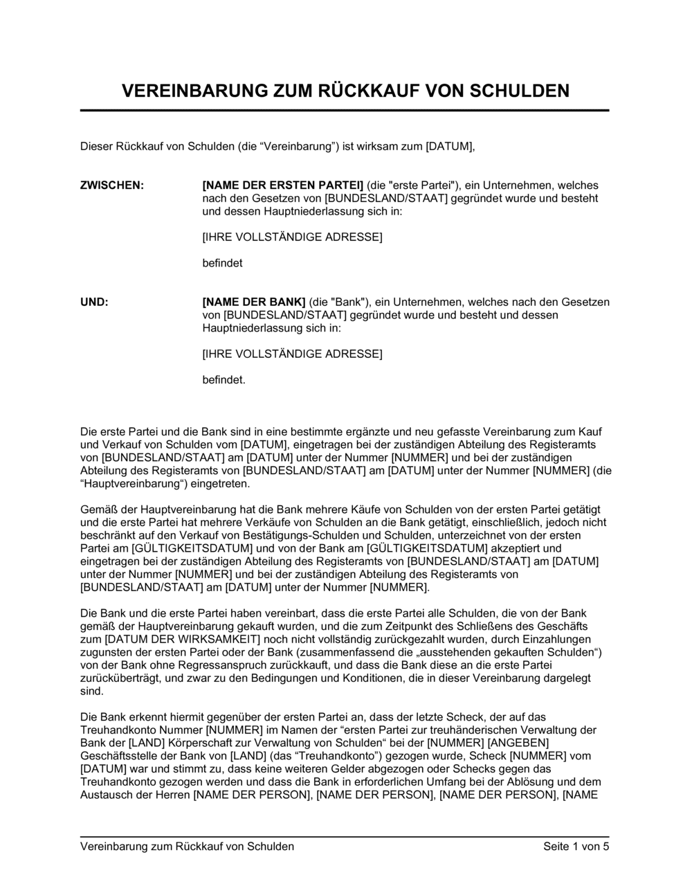 Business-in-a-Box's Vereinbarung zum Rückkauf von Schulden