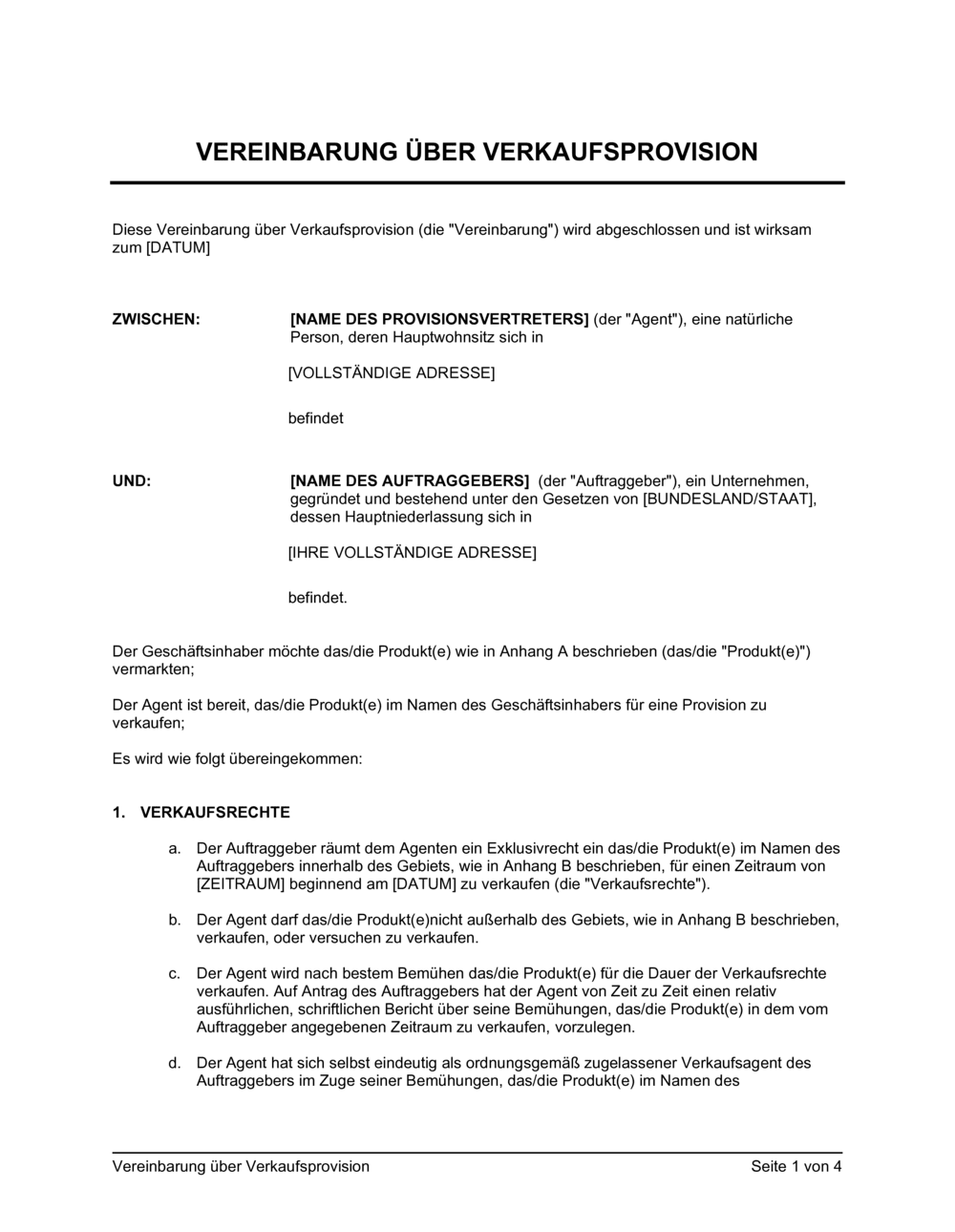 Business-in-a-Box's Vereinbarung über Verkaufsprovision