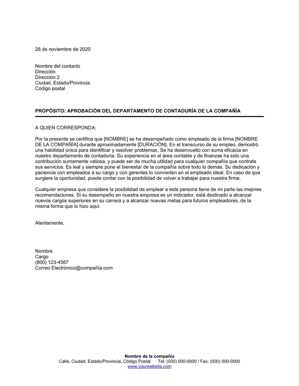 Business-in-a-Box's Verificación de empleo y carta de recomendación