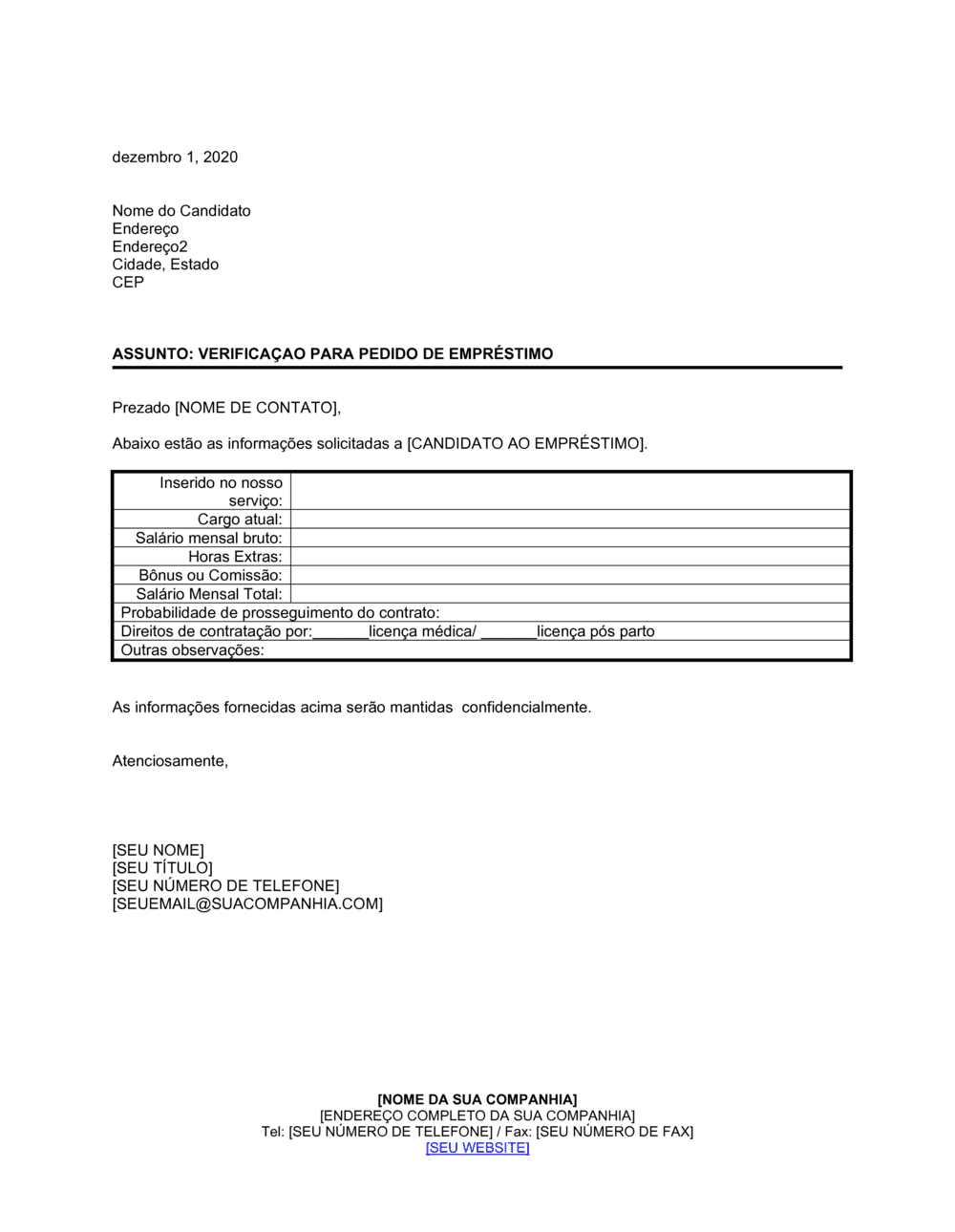 Business-in-a-Box's Verificação de Emprego em Pedido de Empréstimo