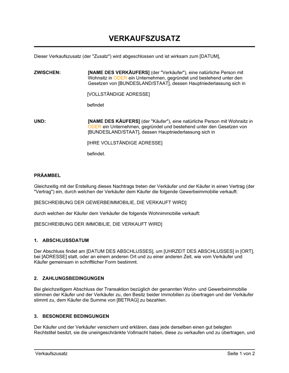 Business-in-a-Box's Verkaufszusatz