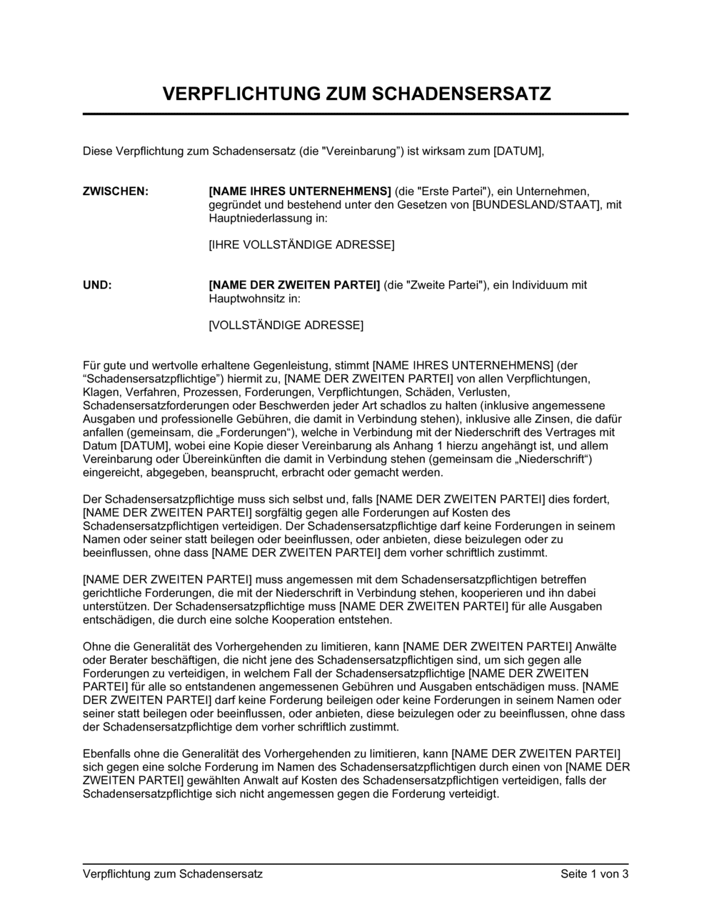 Business-in-a-Box's Verpflichtung zum Schadensersatz