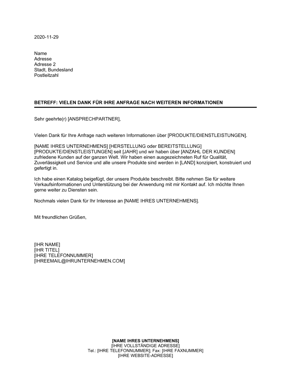 Business-in-a-Box's Vielen Dank für Ihre Anfrage nach weiteren Informationen