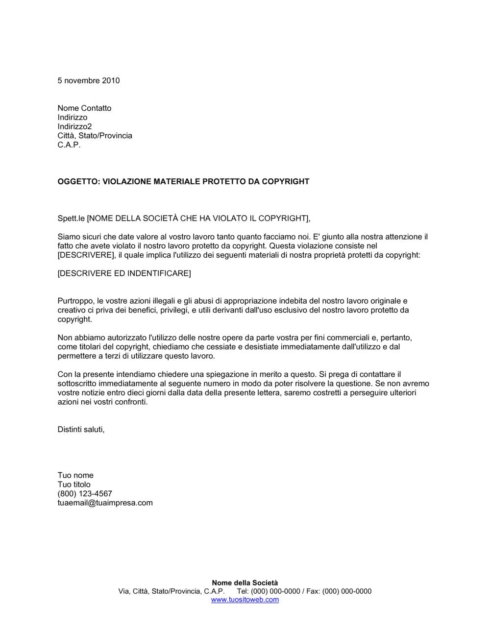 Business-in-a-Box's Violazione materiale protetto da copyright