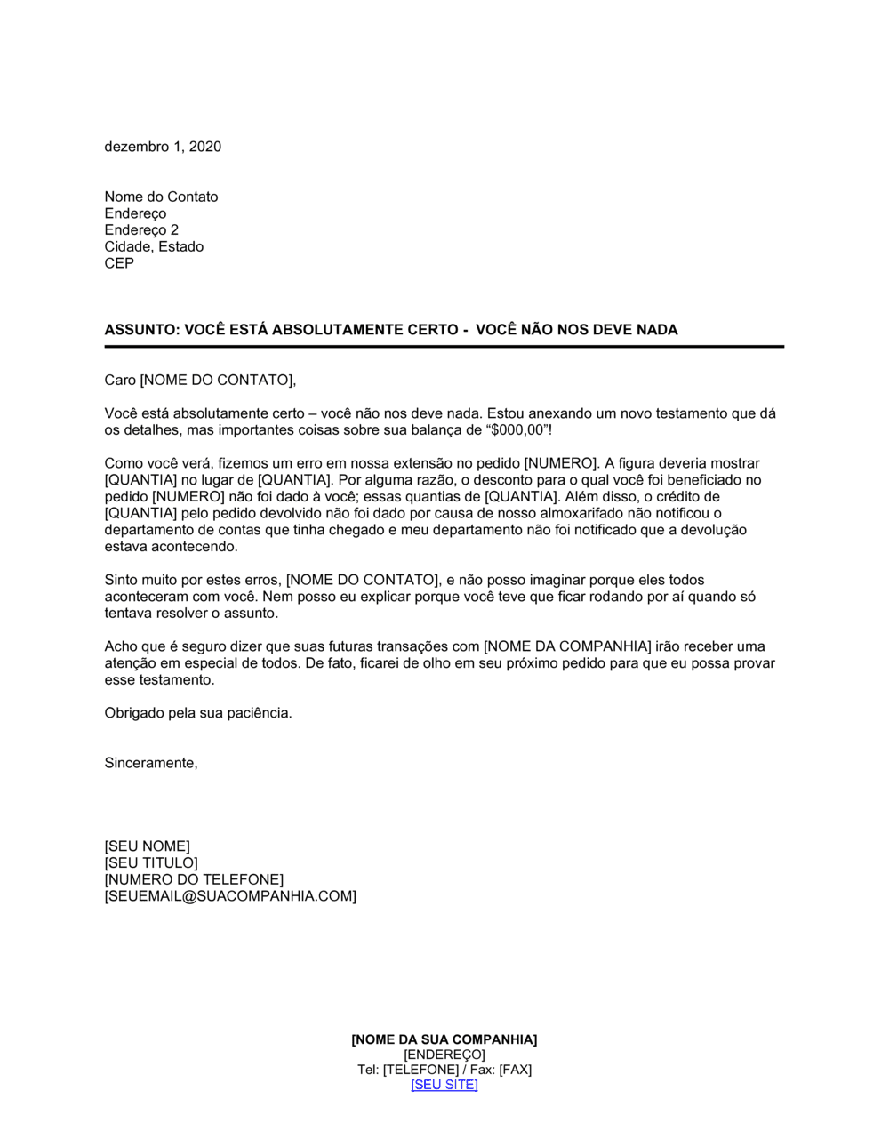 Business-in-a-Box's Você Está Absolutamente Certo - Você Não Nos Deve Nada