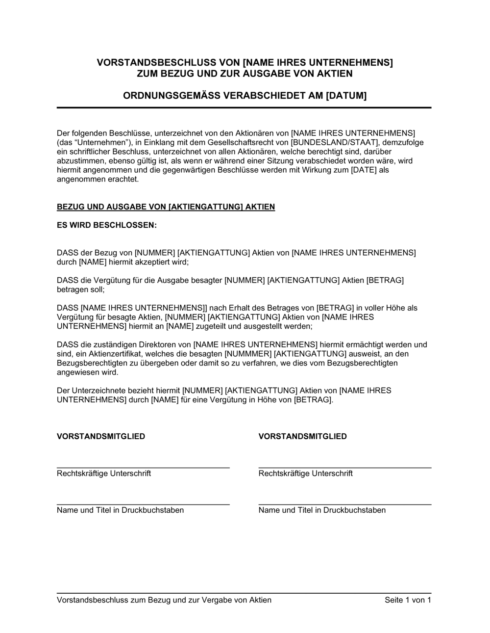 Business-in-a-Box's Vorstandsbeschluss zum Bezug und zur Vergabe von Aktien