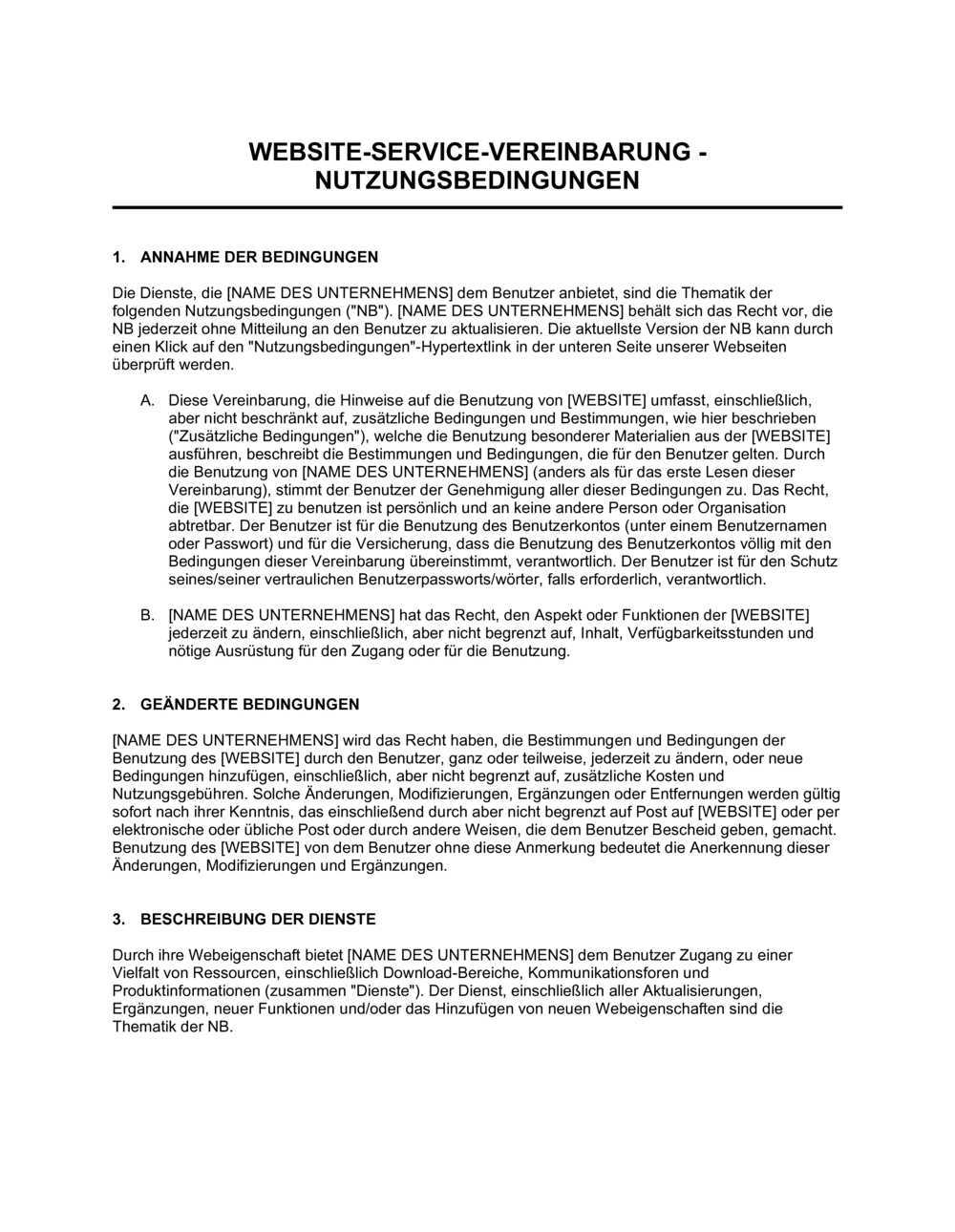 Business-in-a-Box's Website Service Vereinbarung_Nutzungsbedingungen