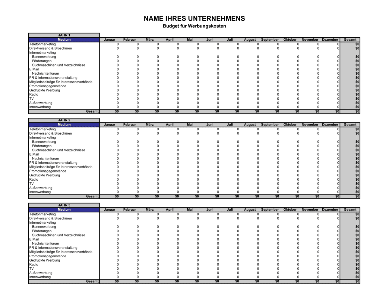 Business-in-a-Box's Werbungskosten