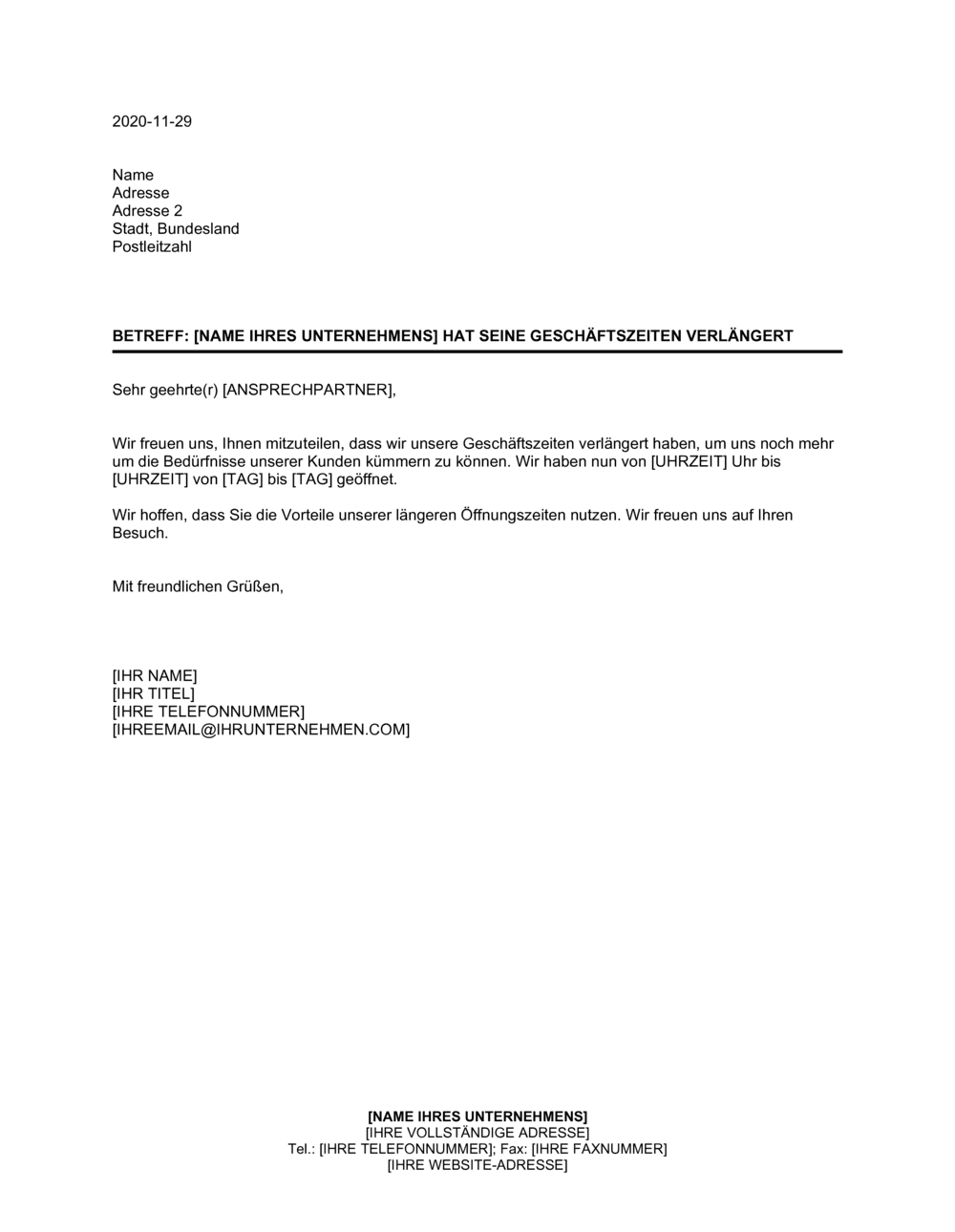 Business-in-a-Box's Wir haben unsere Geschäftszeiten verlängert