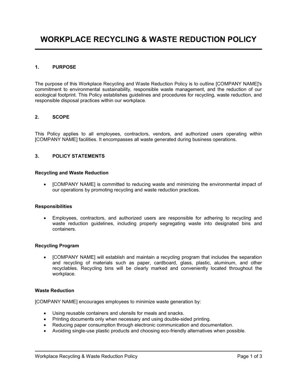 Business-in-a-Box's Workplace Recycling and Waste Reduction Policy Template