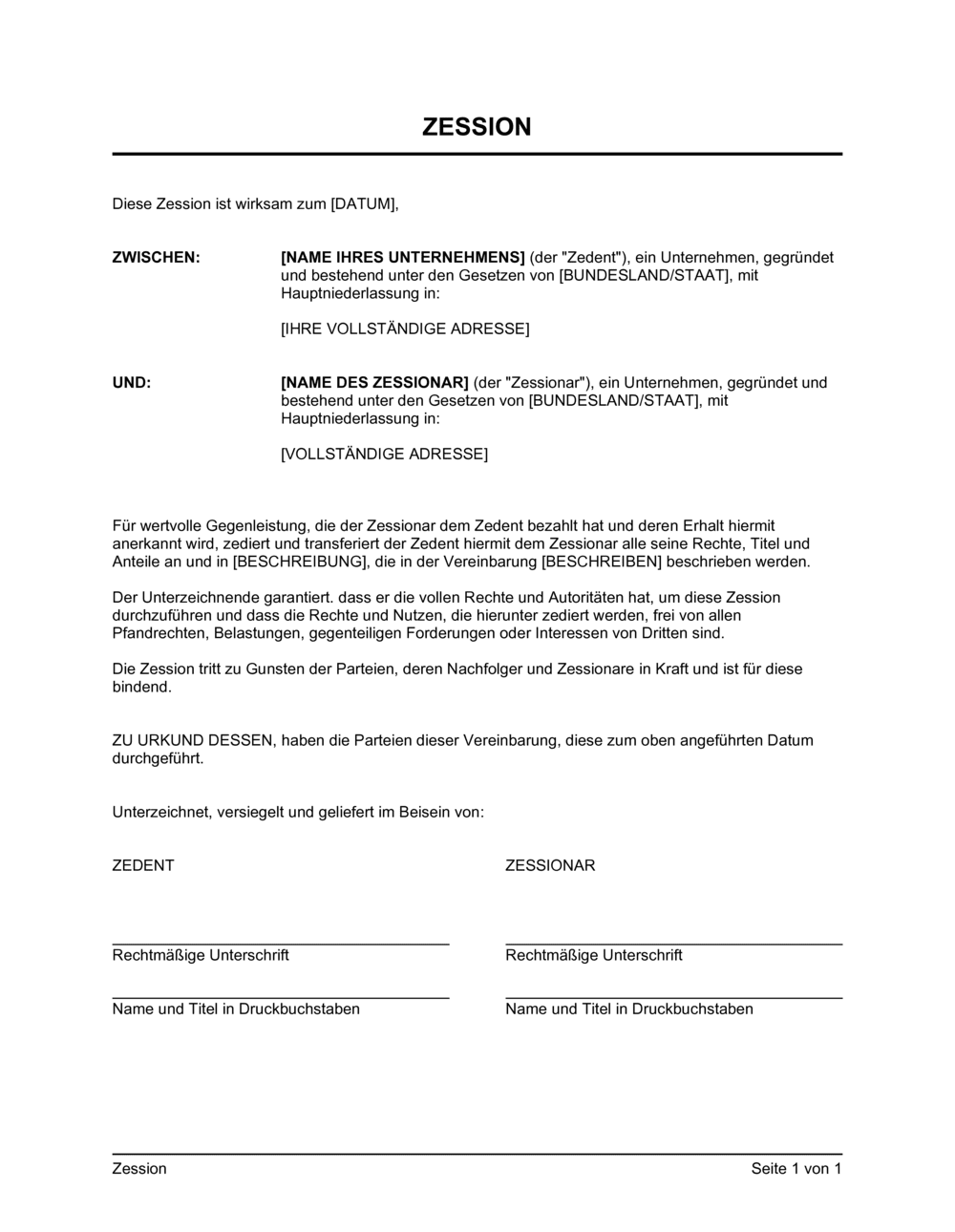 Business-in-a-Box's Zession