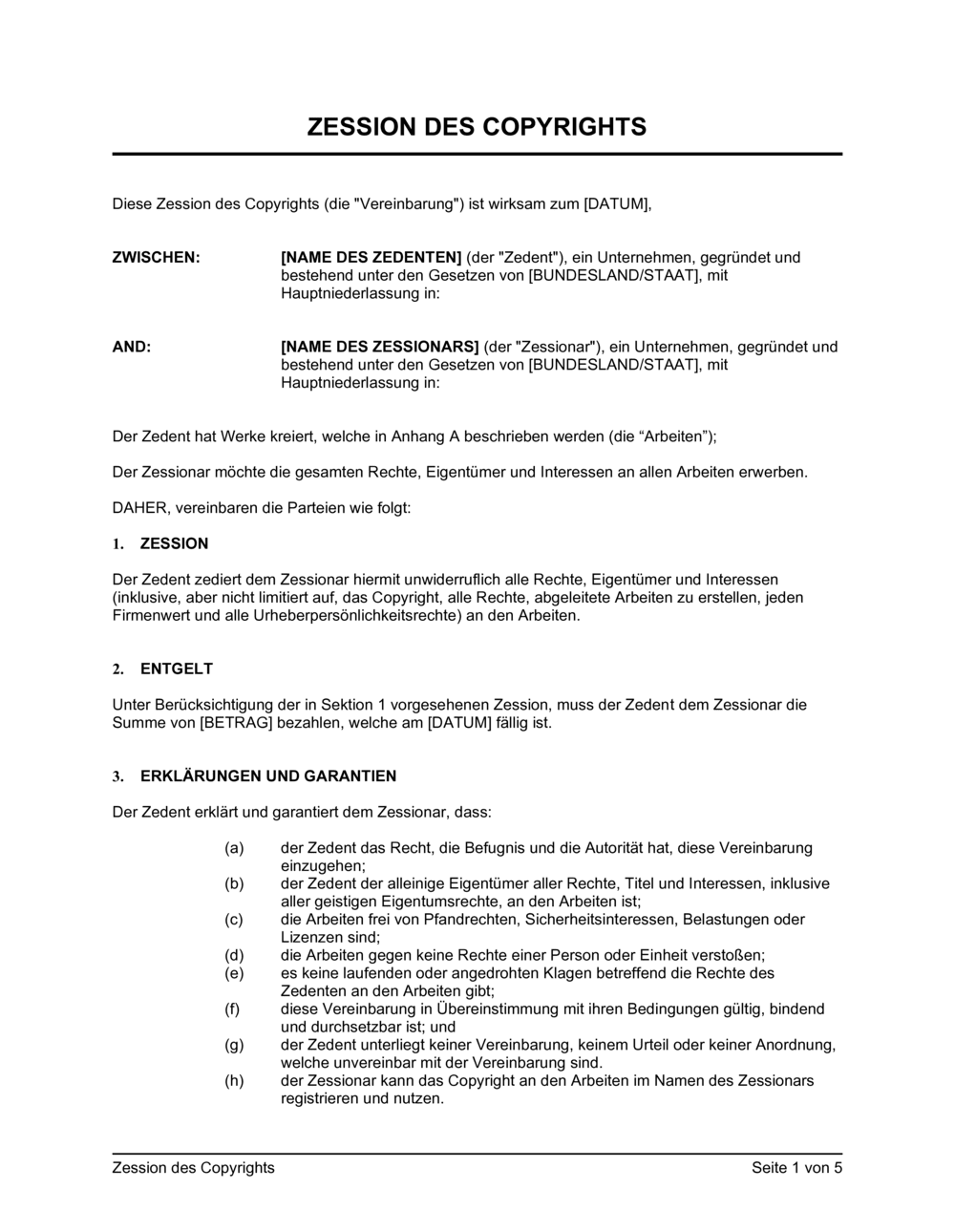 Business-in-a-Box's Zession des Copyrights